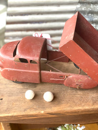 Early Red Metal Toy Truck