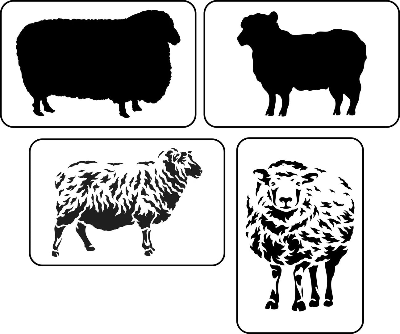 JRV Silhouette Sheep Stencils