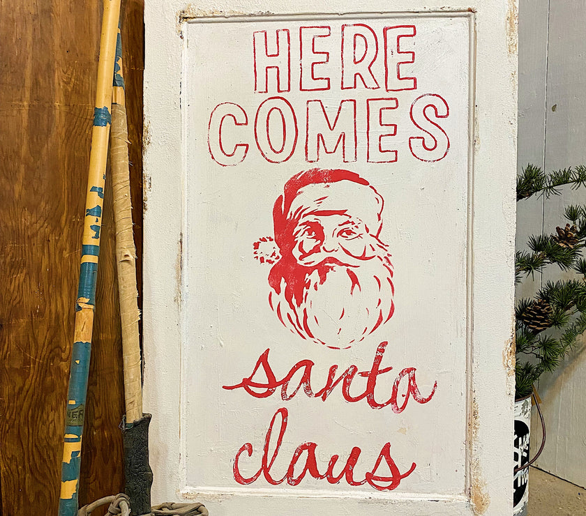 Retro Santa stencil