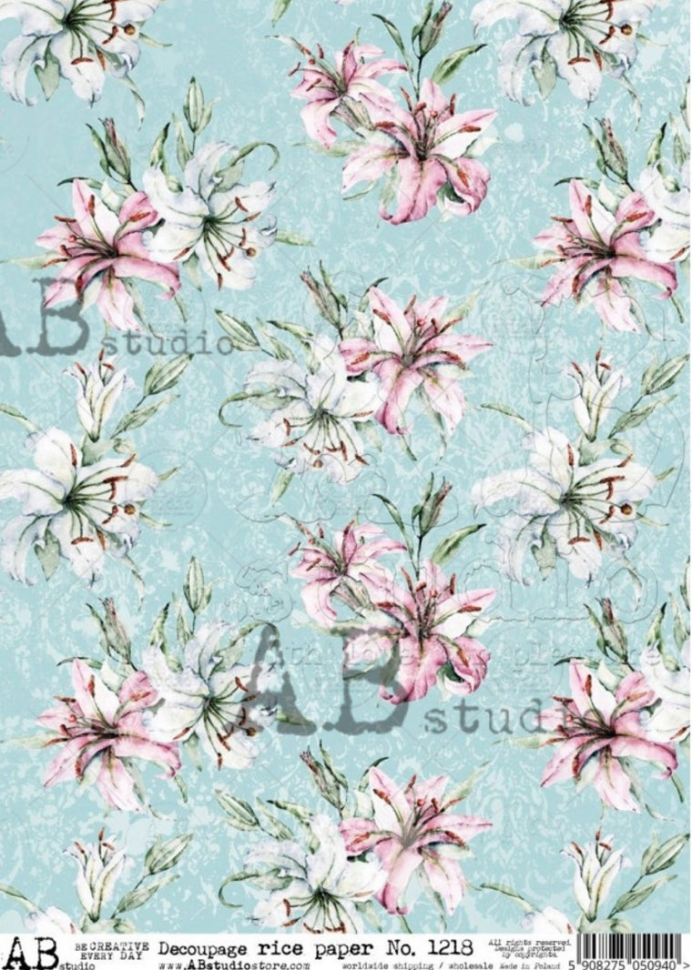 Aqua and Pink Floral ABRP_1218