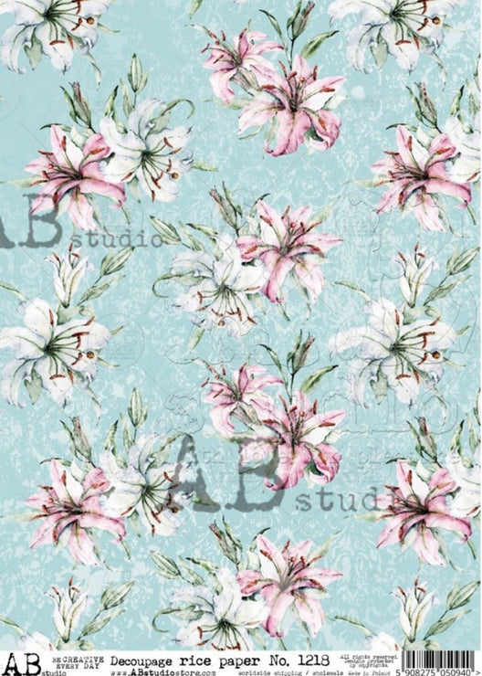 Aqua and Pink Floral ABRP_1218