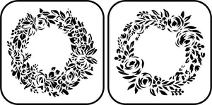 JRV Stencil Floral Wreath 2 pack