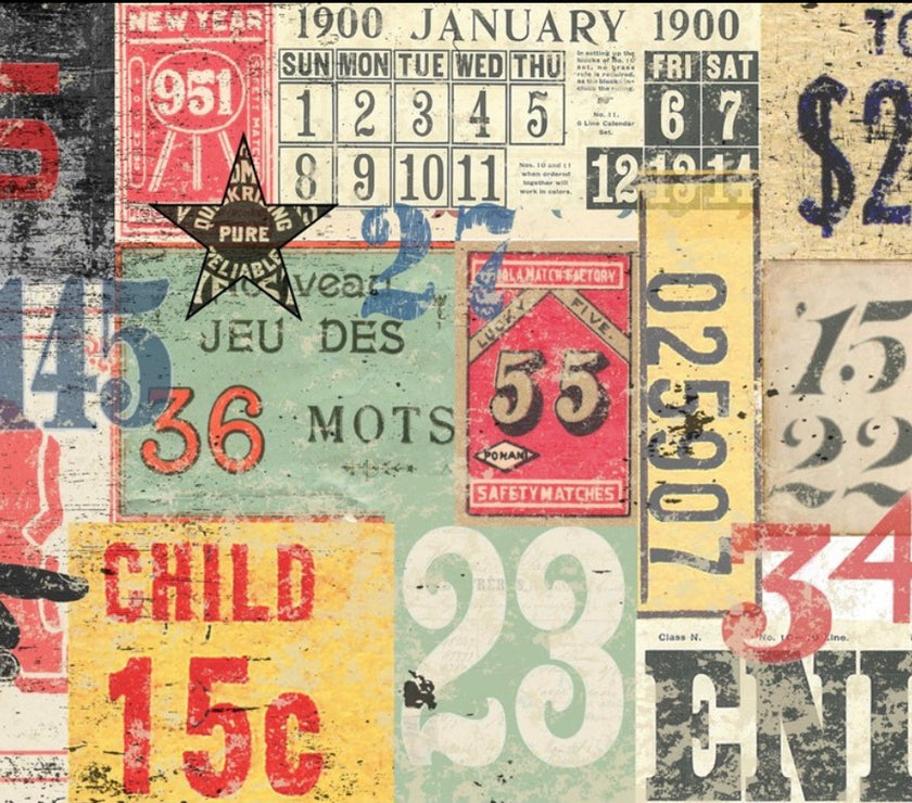 Roycycled Numbered Decollage