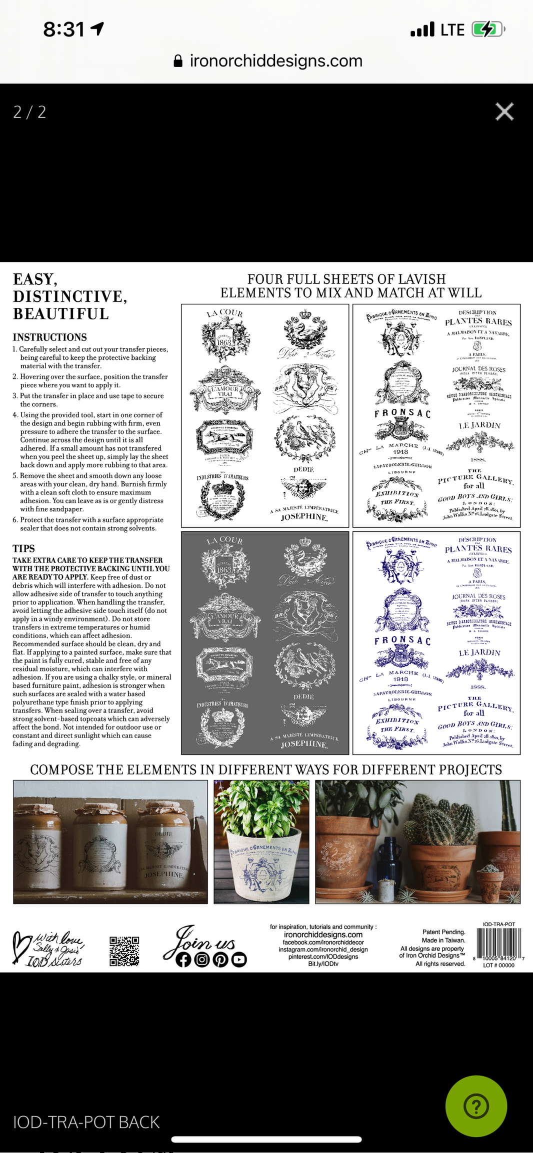 Traditional Pots Decor Transfer