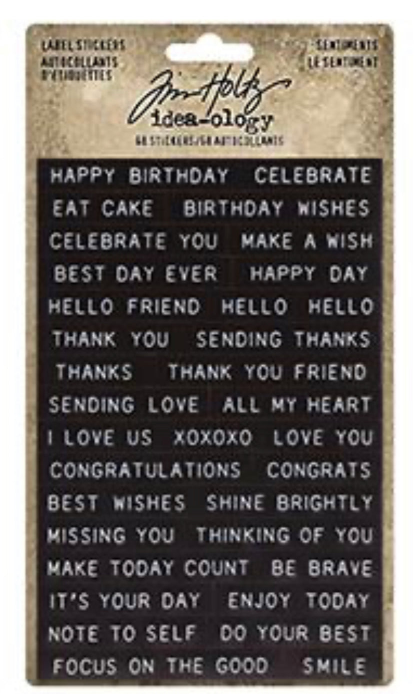 Tim Holtz Label Stickers Sentiments