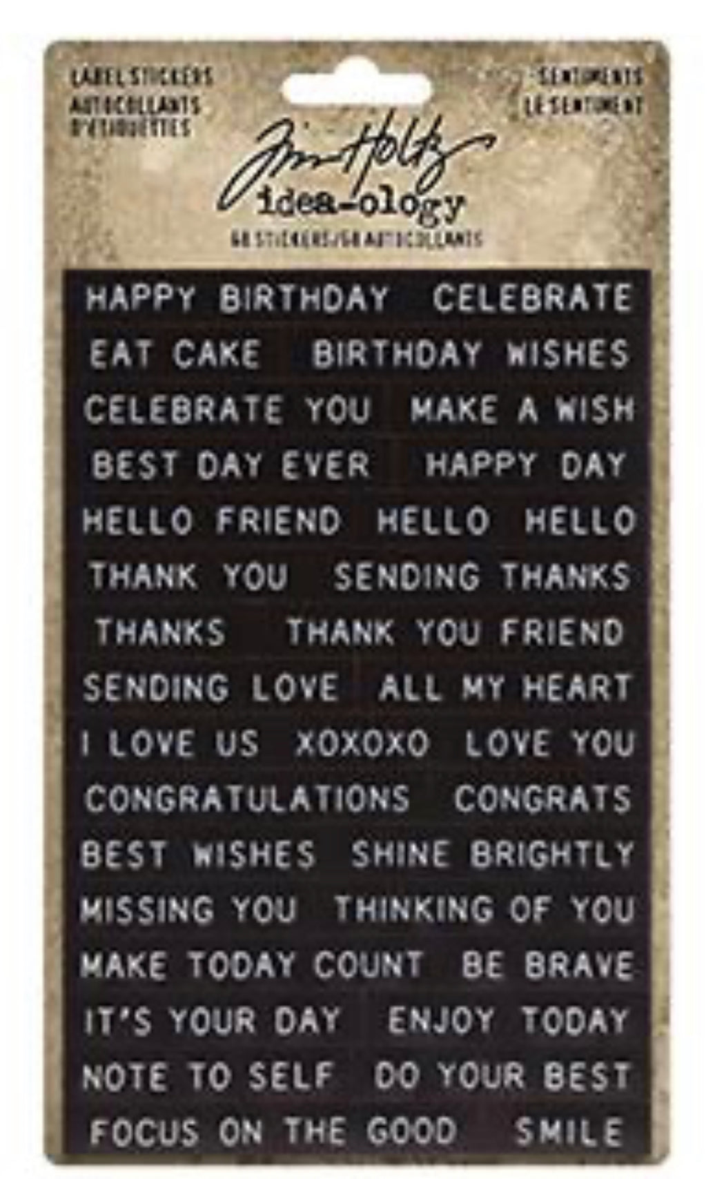 Tim Holtz Label Stickers Sentiments