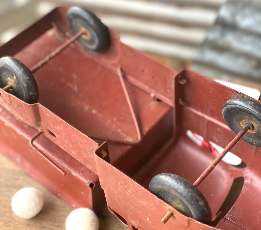 Early Red Metal Toy Truck
