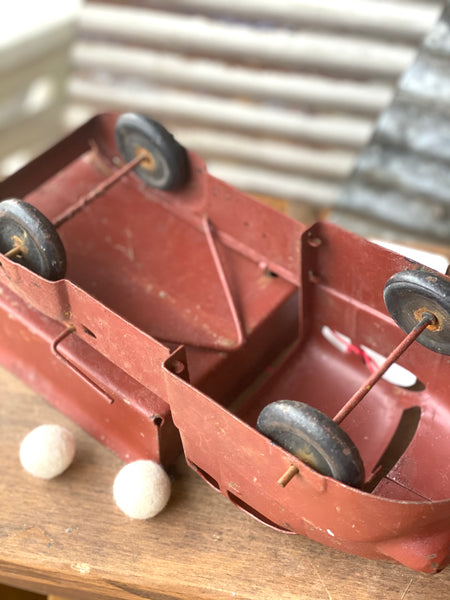 Early Red Metal Toy Truck